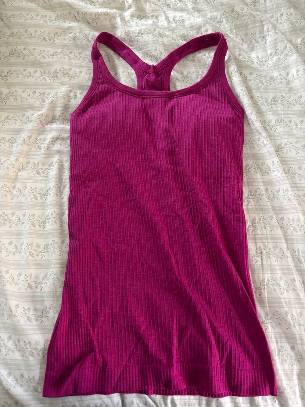 Racerback Ribbed Tank Top - Magenta